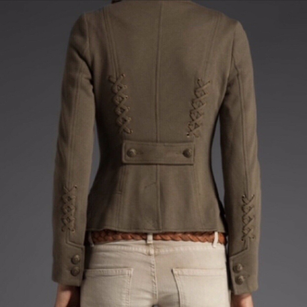 Free People Majorette Military Button Jacket 0 XS